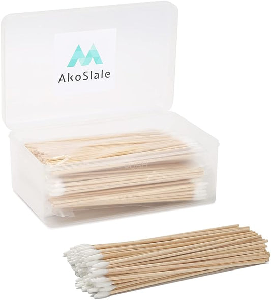 Dog Ear Cleaning Cotton Swabs, 400 Count, 6-Inch Extra Long | Lint-Free Tips for Pet Ear Care, Gun Cleaning, Electronics & Crafts | Durable Wooden Sticks with Storage Box