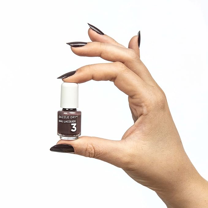 Dazzle Dry Mini Kit 4 Step System - Rum Raisin, a full coverage chocolate plum. (5 Piece Kit / 5 Manicures)