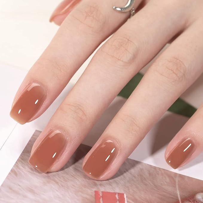 Vishine Jelly UV LED Gel Nail Polish Sets 6 Colors Transparent Red Pink Nude Brown Skin Color Soak Off Gel Polish Long Lasting Gift Set C007