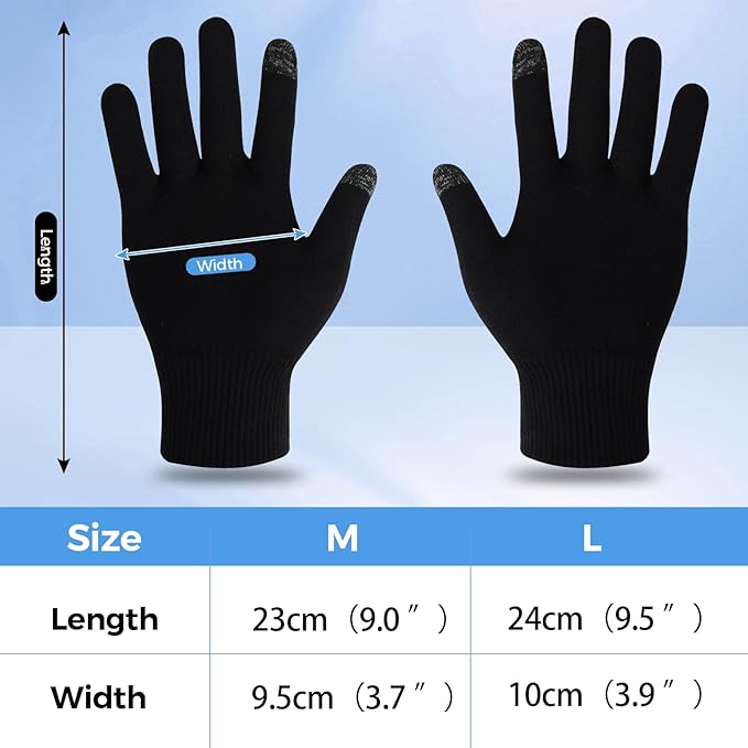 Donfri 10 Pairs Cotton Moisturizing Gloves Men Touchscreen Fingers for Eczema Dry Hands Hand Care Overnight Moisturizing (Medium-Black)