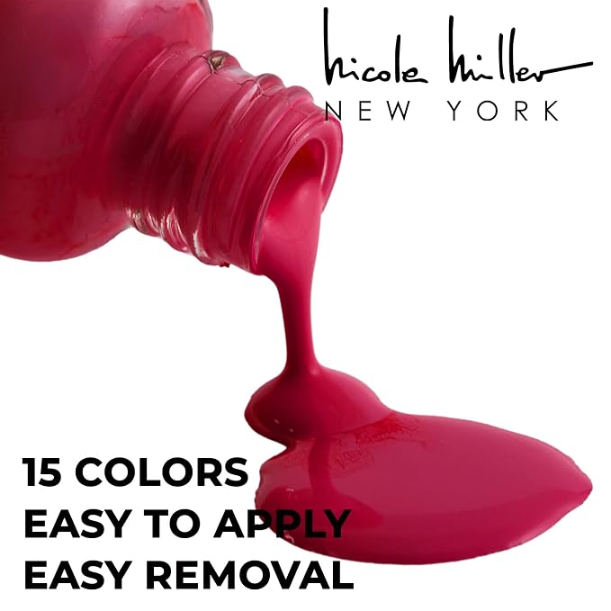 Nicole Miller Mini Nail Polish Set – Glossy, Vibrant Colors for Fingernails & Toenails, Bright Colors, Purple Collection