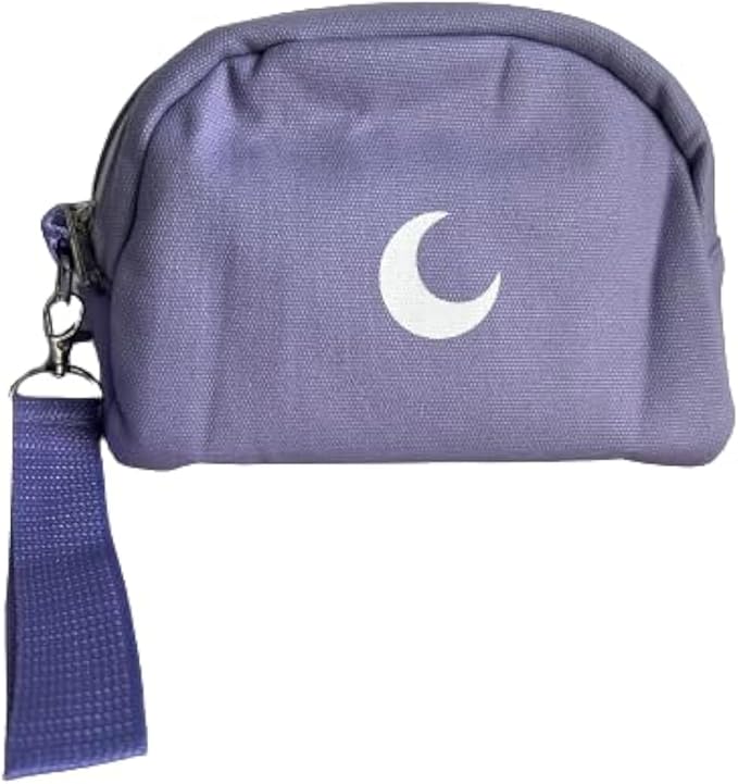 Brando Moon Smell Proof Makeup Bag with Moon - Carbon Neutralizing Fabric - Air Tight Zippers (Purple)