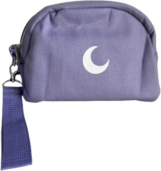 Brando Moon Smell Proof Makeup Bag with Moon - Carbon Neutralizing Fabric - Air Tight Zippers (Purple)