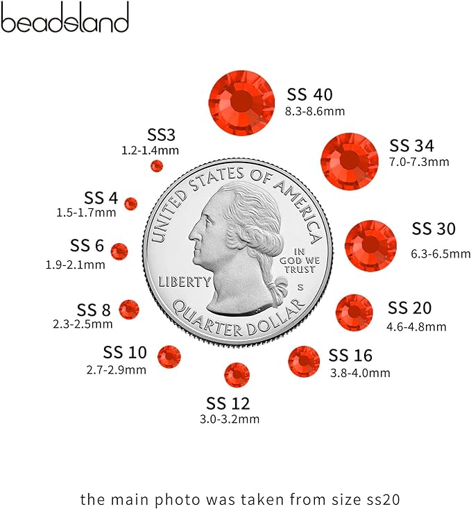 Beadsland Hotfix Rhinestones Bulk, 14400pcs Orange Hot Fix Rhinestones for Crafts Clothes DIY Decoration, Hyacinth/Orange, SS10, 2.7-2.9mm