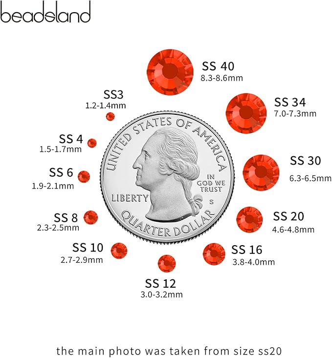 Beadsland Hotfix Rhinestones Bulk, 14400pcs Orange Hot Fix Rhinestones for Crafts Clothes DIY Decoration, Hyacinth/Orange, SS20, 4.6-4.8mm