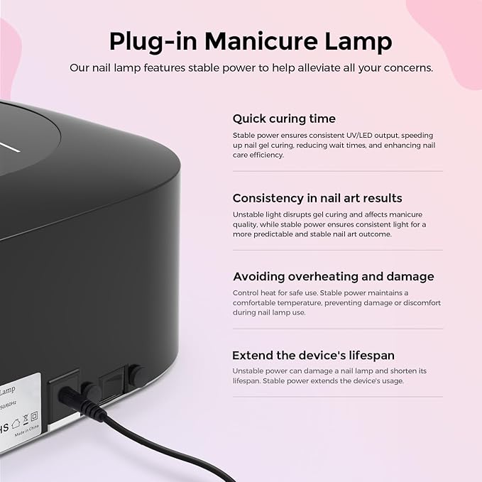 Lavinda UV LED Nail Lamp, 54W UV Nail Light for Gel Polish Acrylic Nails, Professional Gel Nail Lamp with Auto Sensor Fast Curing Nail Dryer 4 Timer Settings Nail Art Tools for Salon Home Use