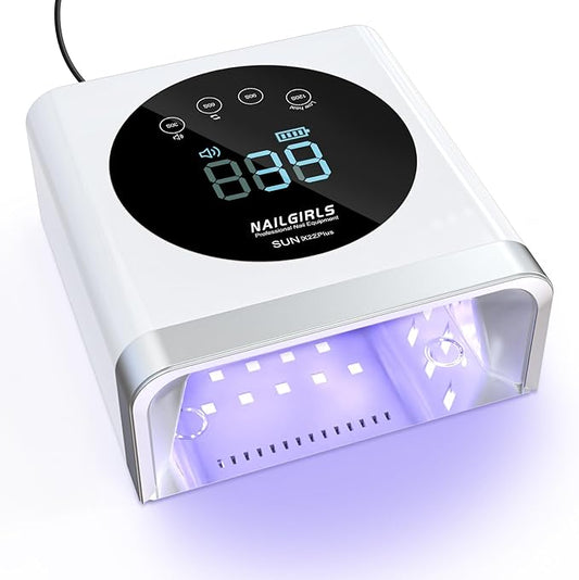 NAILGIRLS UV Nail Lamp, 150W UV Light for Gel Nail, Nail Lamps for Gel Polish with 4 Time Setting, UV LED Nail Light with Large LCD Display, Fast Curing Lamp for Salon or Home