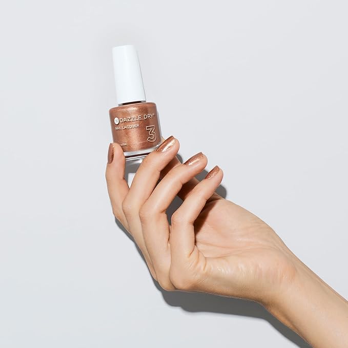 Dazzle Dry Nail Lacquer (Step 3) - Raise Your Glass Lacquer - A glittering copper. Full-coverage metallic. (0.5 fl oz)