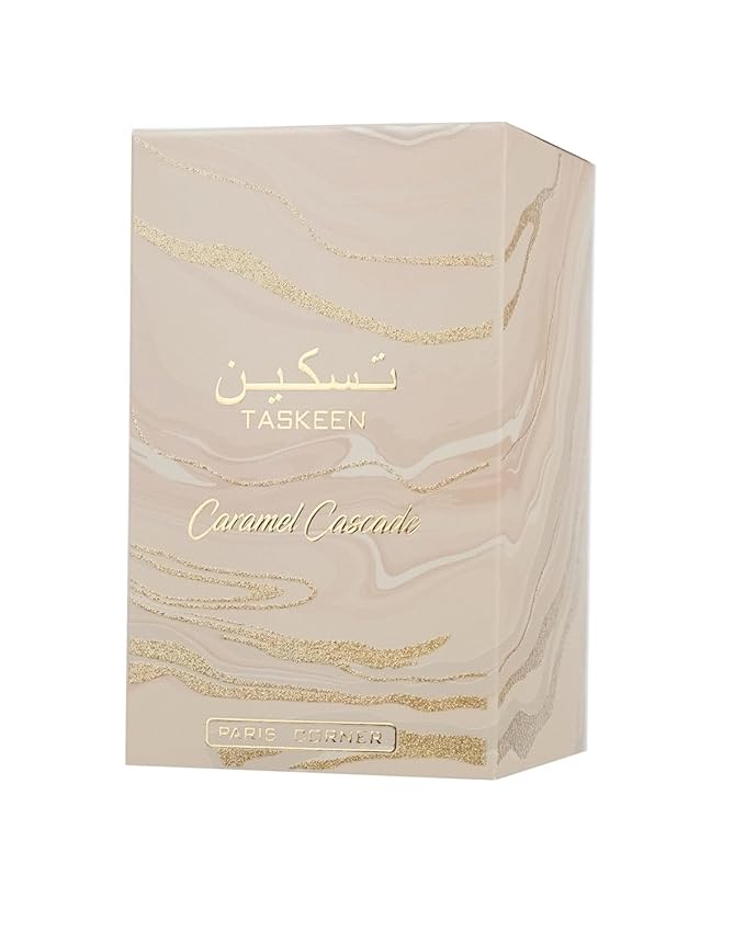 Paris Corner | Taskeen Caramel Cascade EDP - 3.4 Fl Oz | Sweet Elegance Perfume for Women and Men | Unisex Fragrance Featuring Caramel, Milk, Tonka Bean & Honey