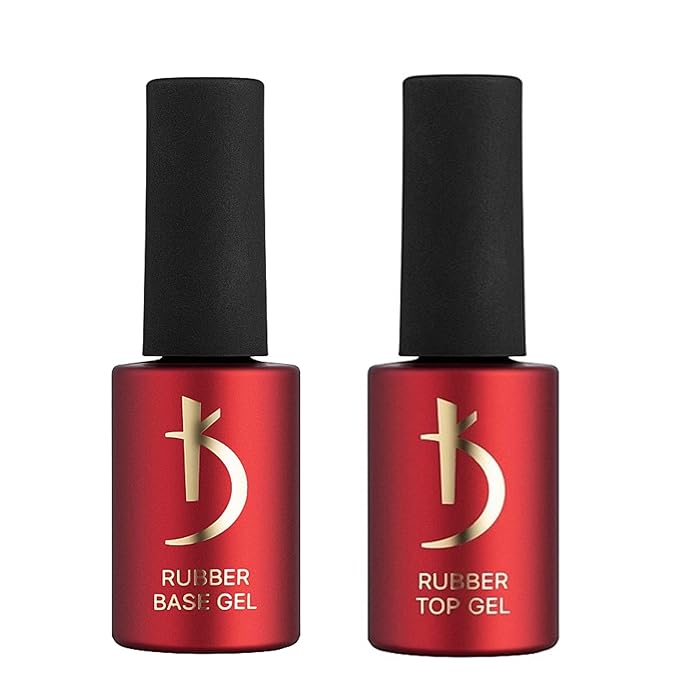 Professional Rubber Top & Base Gel Set By Kodi | 15ml 0.5 oz | Soak Off, Polish Fingernails Coat Kit | For Long Lasting Nails Layer | Easy To Use, Non-Toxic & Scentless | Cure Under LED Or UV Lamp