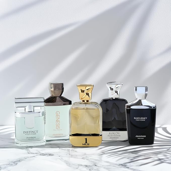 Jean Rish 1 Mile Pour Homme Eau De Toilette - Perfume for Men (3.4 Fl Oz / 100ml) with Blood Mandarin, Mint & Amber Notes - Long Lasting and Luxury Fragrance