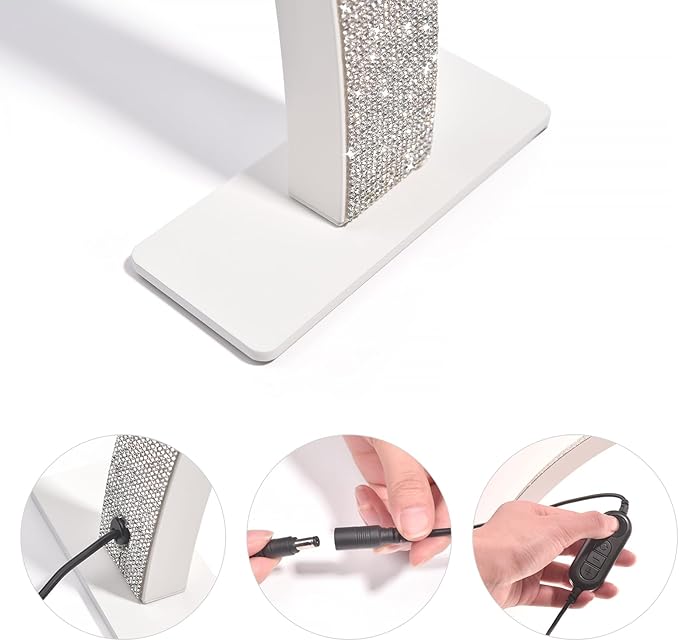 KADS 29In Wide Half Moon Nail Desk Lamp, Half Moon Light for Nail Desk, Lash Light for Eyelash Extensions with 3 Color Temperature 3000k-6500k for Nail, Lash, Tattoo, Skincare (White), E00196