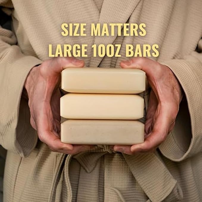 San Francisco Soap Company Man Bar Set of 3 10 oz. Soap Bars (Cardamom+Juniper, Midnight Amber, Exotic Musk + Sandalwood)