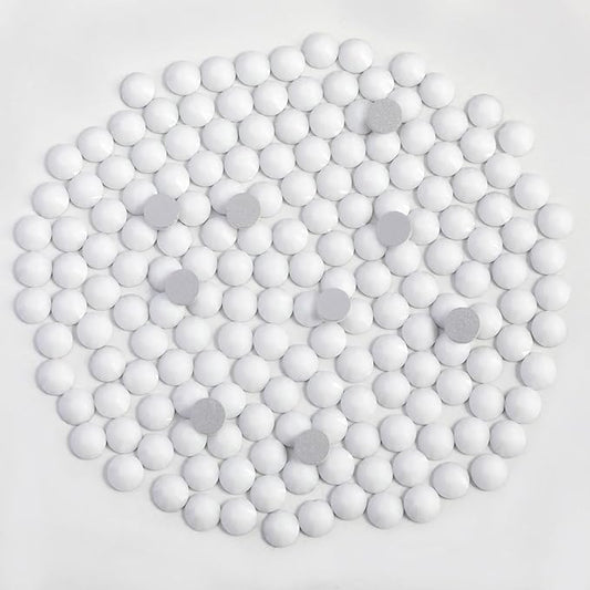 Beadsland 1440pcs Flat Back Crystal Rhinestones Round Gems for Nail Art and Craft Glue Fix, Chalk White, SS10,2.7-2.9mm