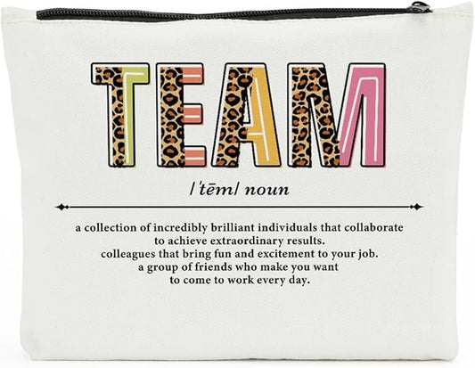 Inspirational Team Makeup Bag - Cosmetic Bag for Office Gifts, Employee Appreciation & Thank You Gifts