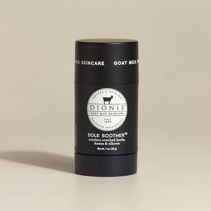 Dionis Goat Milk Skincare Moisturizing Body Balm Sole Soother- Treats, Repairs & Soothes Rough Dry Cracked Skin - Deodorize, Cool, Moisturize Heels, Knees and Elbows, Cruelty-Free Cream, 1 oz