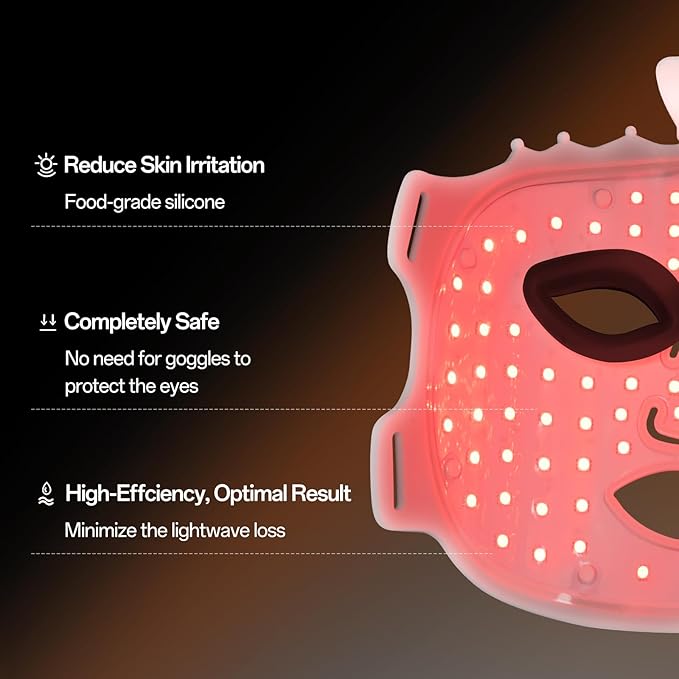 Red Light Mask for Face Women - 7 Colors Red Light Face Mask, Face Mask Skincare at Home, Cordless Device, Skin Treatment Mask Suitable for Women