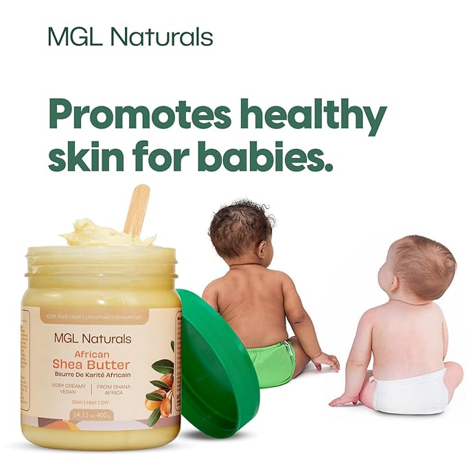 Raw African Shea Butter Ivory, 100% Pure, and Unrefined. Nourish and moisturize hair and skin. Use alone or DIY recipes. From Ghana, West Africa. 16oz in jar