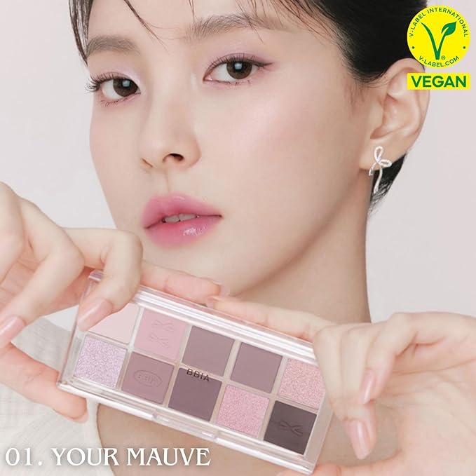 BBIA Essential Eye Palette - Buildable & Blendable Eyeshadow Palette Matte Finish & Gorgeous Shimmer Glitter Pearls Warm Cool Natural Shade Soft Shadow Colors Vegan Korean Makeup (01 YOUR MAUVE)