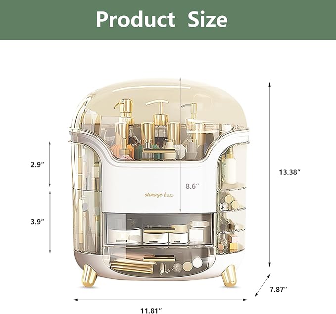 Makeup Organizer,Cosmetic Storage Box-Easily Organizer Your Cosmetics Jewelry,Cosmetic Organizer Makeup Storage Organizer Box skincare organizers for Vanity, Clear Design for Easy Visibility