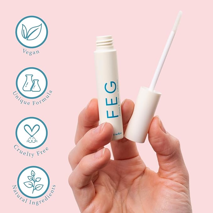 FEG Eyebrow Enhancer Growth Serum for Thicker Brows | Natural Brow Enhancing Serum for Growing and Thickening Eyebrows | Stimulates Natural Growth | 3-Pack of 3ml Tubes