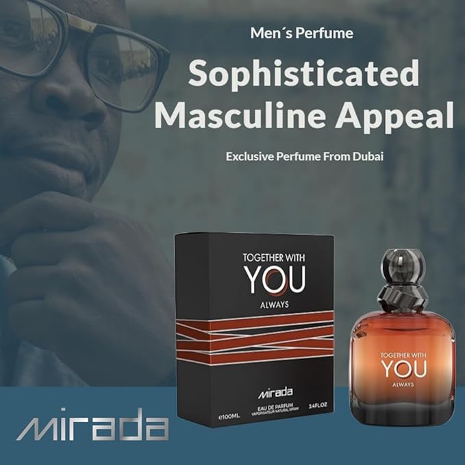 Together With You Always, Men's Eau de Parfum (EDP) 3.4 FL. Oz (100ml), Men’s Perfume with Notes of Pink Pepper, Juniper, Violet, Toffee, Cinnamon, Sage, Lavender, Vanilla, Tonka Bean