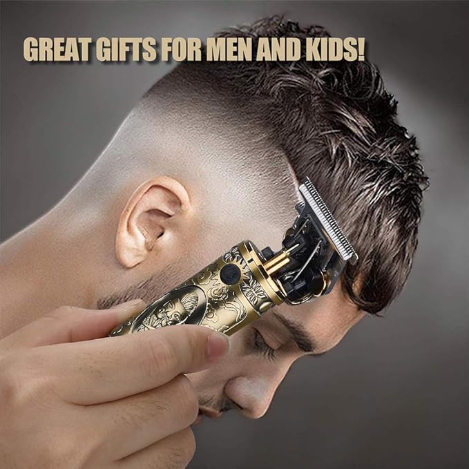 RESUXI Hair Clippers for Men Hair Trimmer for Barbers,Professional Cordless T Blade Trimmer, Beard Edger Liners for Men,Barber Shavers for Hair Cutting,Gold Knight Close-Cutting Hair Machine