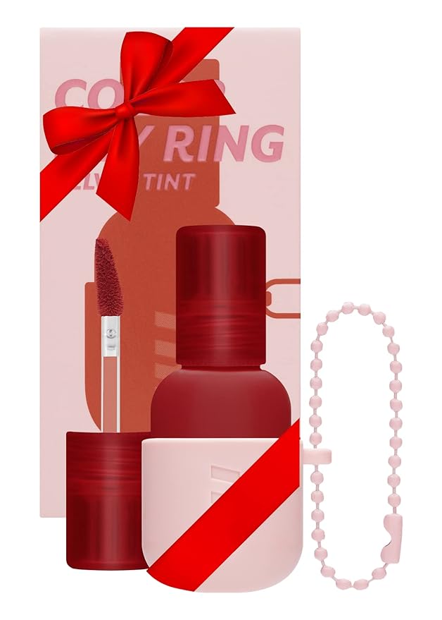 I'M MEME Lip Stain - Color Key Ring Velvet Tint - Gift, Highly-pigmented, Long Lasting, Travel-Friendly, Velvet Finish, 05 Shy Rose, 2.8 g