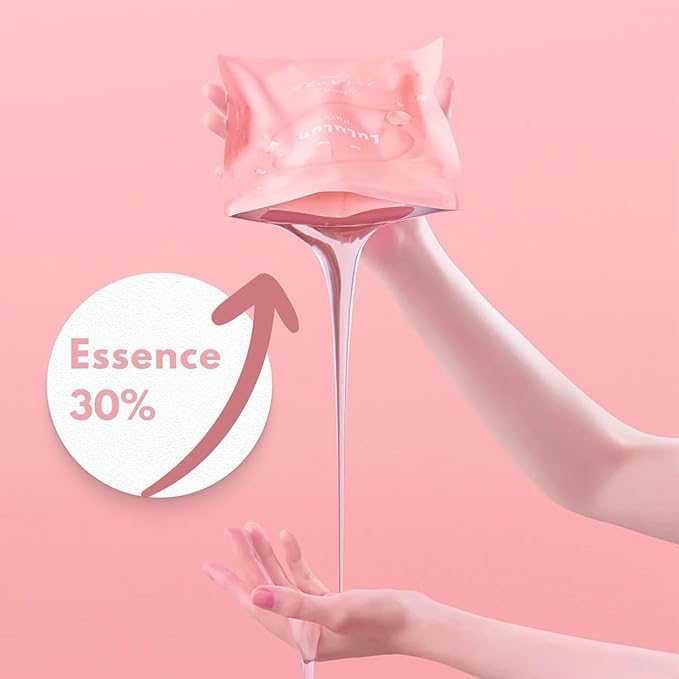 Lululun 7 EA Facial Sheet Masks for Dry Skin & Dull Skin Women & Men, Hydrating & Moisturizing Face Mask Sheet with Seaweed & Cranberry Extracts, Natural Daily Face Skincare from Japan, PURE PINK