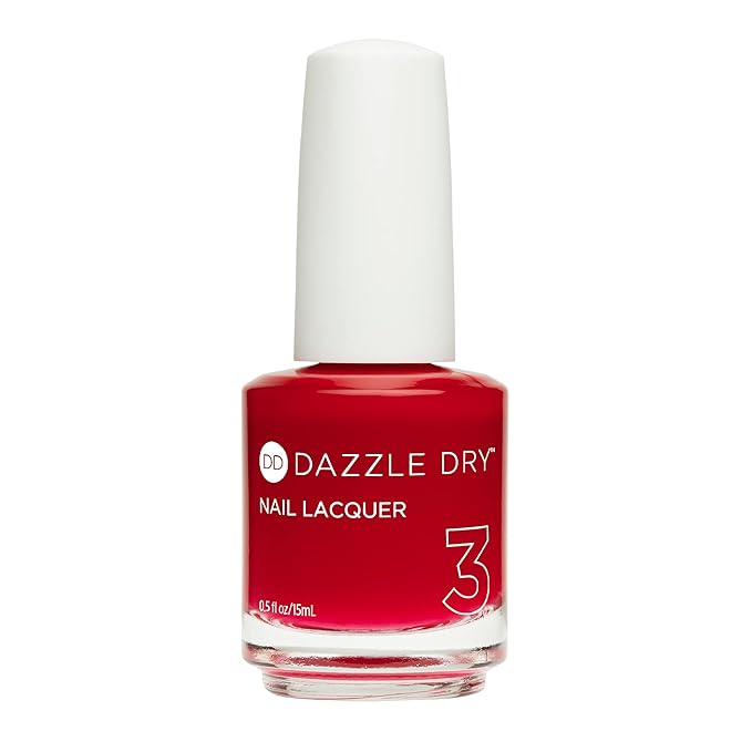 Dazzle Dry Nail Lacquer (Step 3) - Holly Berry - A semi-sheer true red. Semi-sheer cream. (0.5 fl oz)