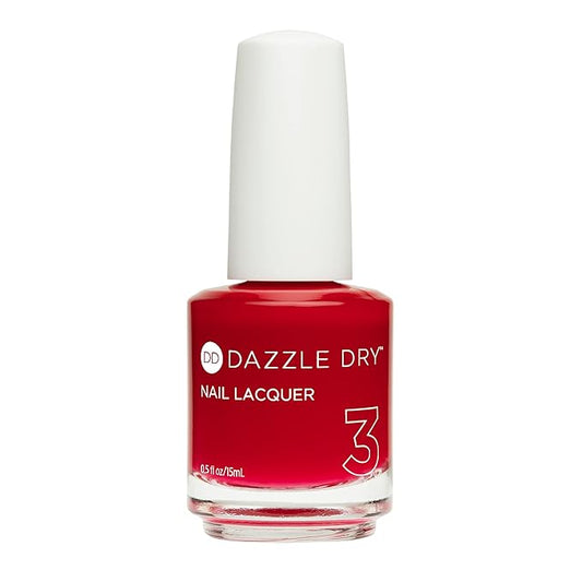 Dazzle Dry Nail Lacquer (Step 3) - Holly Berry - A semi-sheer true red. Semi-sheer cream. (0.5 fl oz)