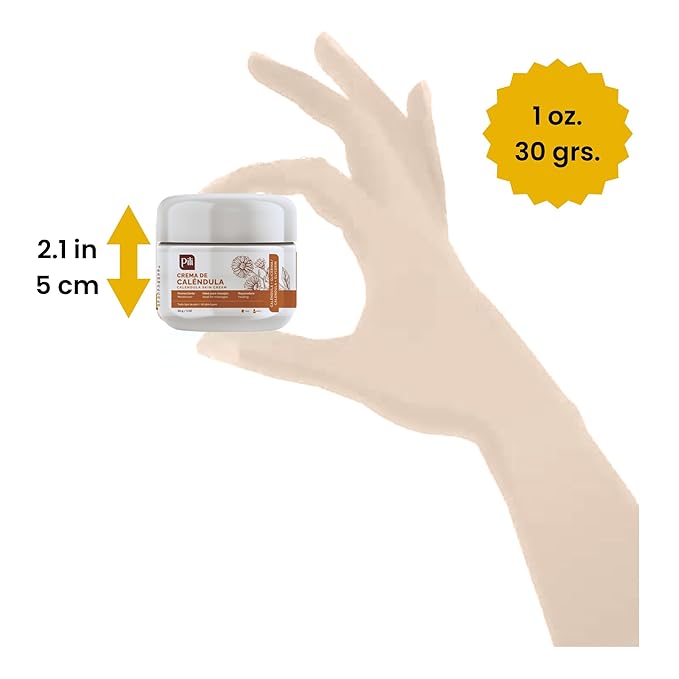 Pili Natural Calendula Cream - Moisturizing Cream for Rough, Dry, or Chapped Skin - Crema de Calendula (1 oz/Unit)