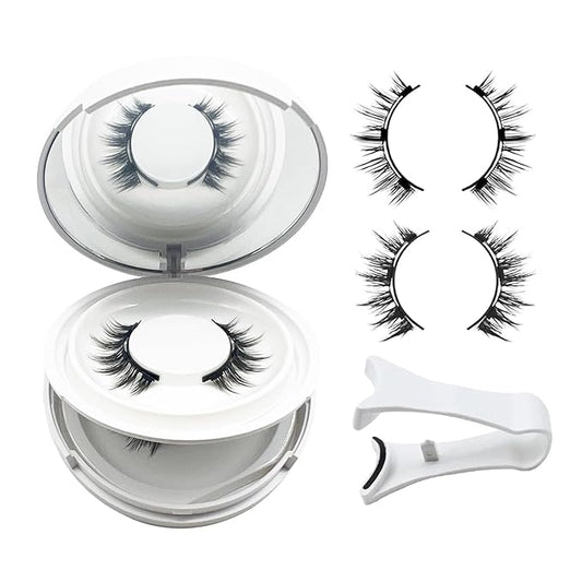 Ginani Magnetic Lashes,Magnetic Eyelashes with applicator Natural Look,Reusable No Glue Needed Soft Eyelashes Kit(Natural+Simple)