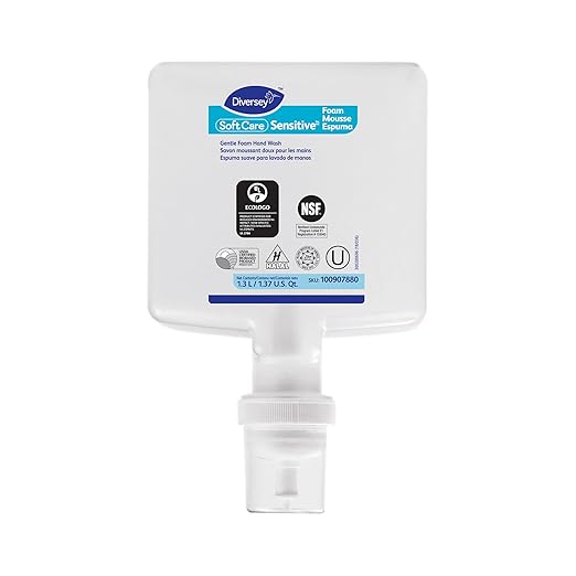 Diversey Soft Care Sensitive Foam Handwash For Intellicare Dispensers, Fragrance-Free, 1.3 L Refill, 6/carton