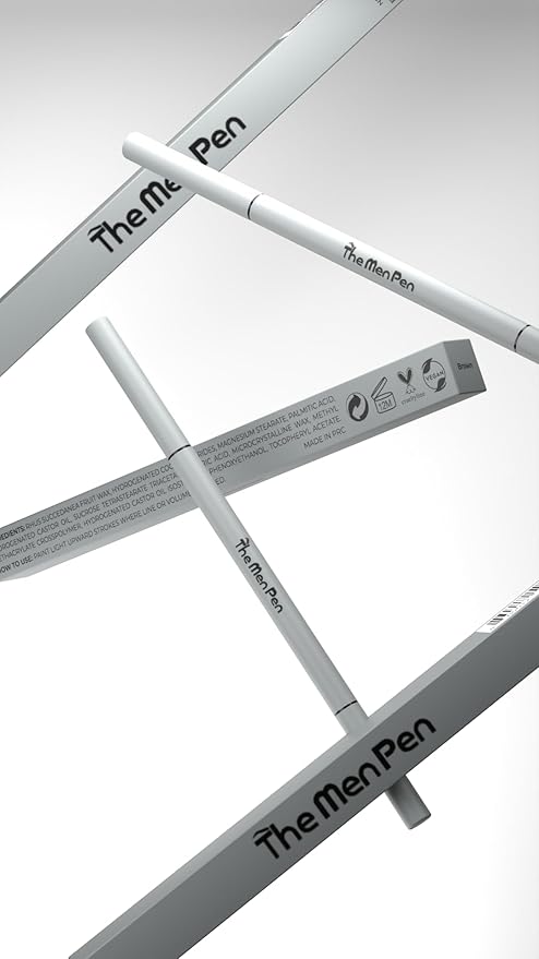 The Men Pen-Waterproof Eyebrow & Beard Filling Pen for Men | Microblading Effect | Waterproof, Sweatproof | Beard & Mustache Hair Darkener | 1 Ounces - 3 Pack Light Brown