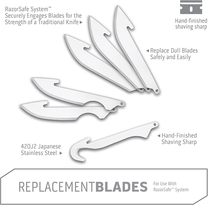 OUTDOOR EDGE 3.0" RazorSafe Replacement Combo Blade Pack, 6-Pieces