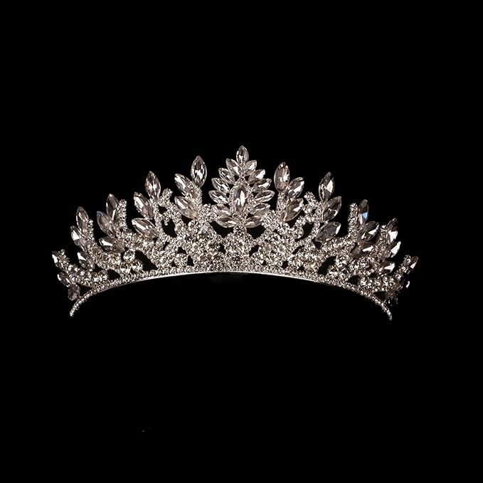 LIMELIA Women's Tiara for Henna Wedding Party|Glitter Hair Accessories for Bridal Birthday Pageant Prom Halloween Cos-play Christmas Party|Danver-Silver