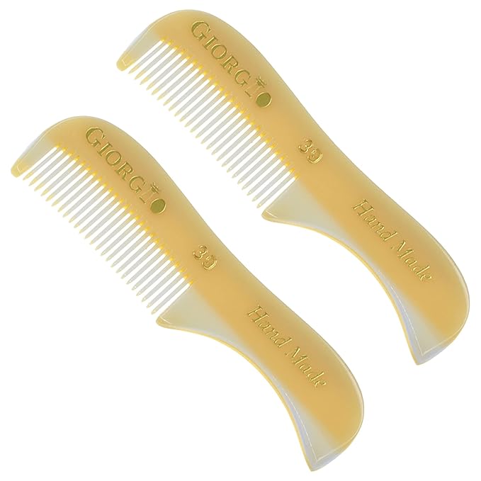 Giorgio G39 Extra Small Men's Fine Toothed Beard and Mustache Comb for Facial Hair Grooming and Styling. Add this pocket comb to your hair styling accessories, Saw-Cut and Hand Polished (2.75")