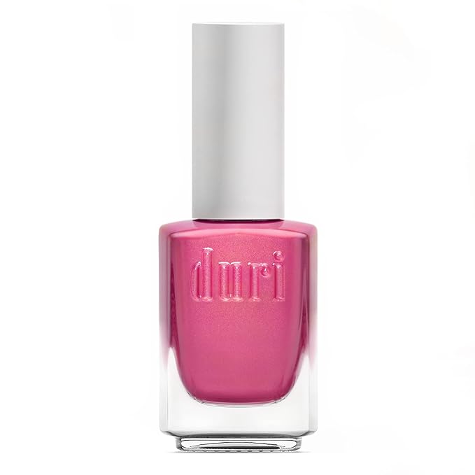 duri Nail Polish, 743 Head Over Heels, Pink Shimmer, Glossy Finish, Semi-Sheer Coverage, Quick Drying, Lasting, 0.45 Fl Oz