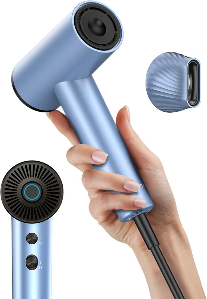 Ionic Hair Dryer, High-Speed Blow Dryer - 150,000 RPM Brushless Motor, 500 Million Negative Ions, Ultra-Light & Small, Smart Temp Control, Quiet Hairdryer for Women, Ideal for Travel, Home