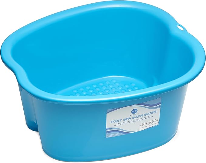 AllSett Health Foot Soaking Bath Basin – Large Size for Soaking Feet | Pedicure and Massager Tub for at Home Spa Treatment | Callus, Fungus, Dead Skin Remover, Blue