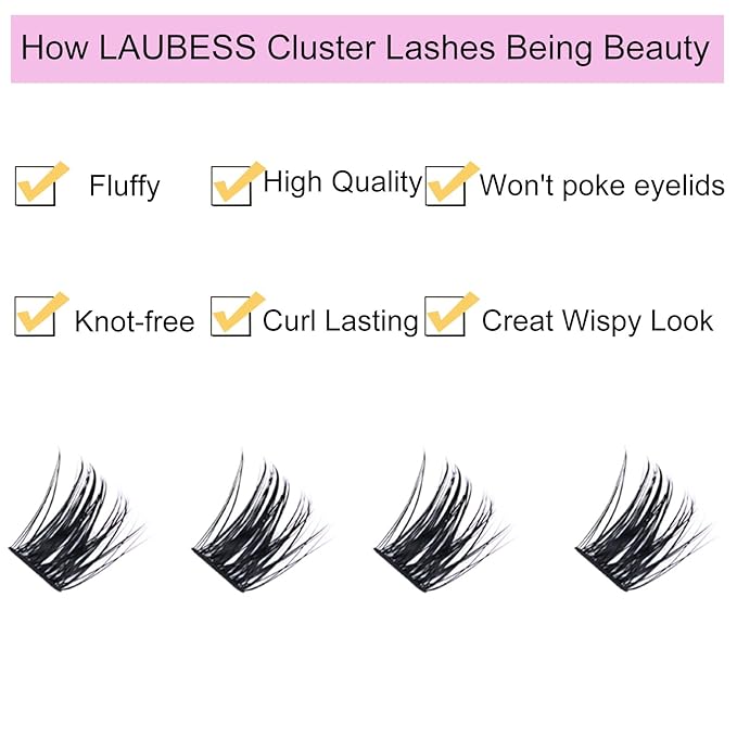 Cluster Lashes 14-18mm 144pcs Individual Lashes Volume Eyelash Clusters Mixed Tray DIY Lash Extension Fluffy Cluster Eyelash Extensions Kit Soft Lash Clusters (01-0.07D, 14-18mm)