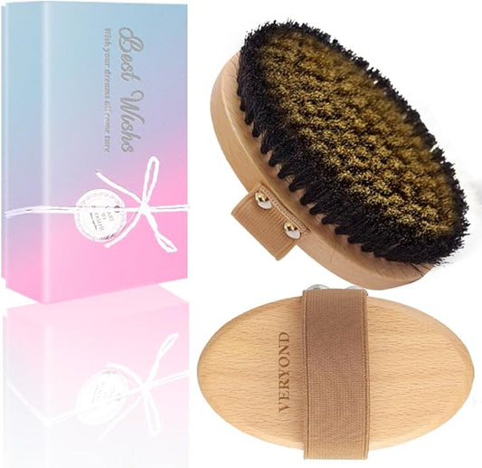 Copper Dry Brushing Body Brush with Ion Charged Bristles Dry Brush, Exfoliating Body Brushs,Reduce Stress