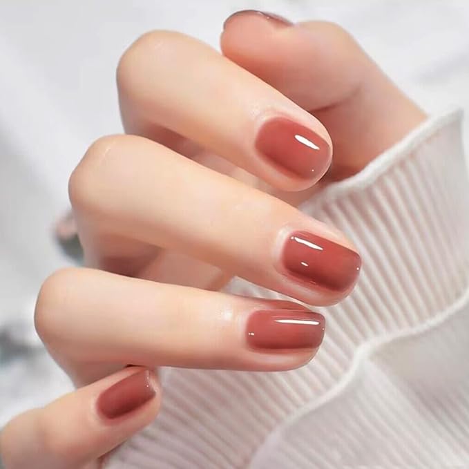 Vishine Jelly UV LED Gel Nail Polish Sets 6 Colors Transparent Red Pink Nude Brown Skin Color Soak Off Gel Polish Long Lasting Gift Set C007