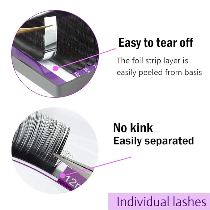 NAGARAKU Eyelash Extensions 0.10 mm C curl 16mm Premium Individual Classic Lashes Soft Natural Matte Black 16 rows Professional Beauty Salon Supplies