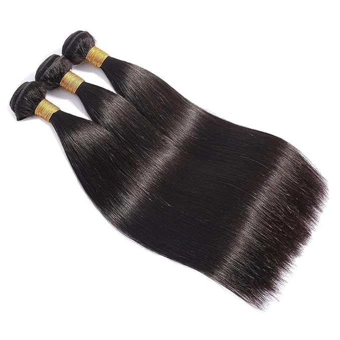 Straight Bundles Human Hair 14 16 18 Inch 10A Brazilian 100% Unprocessed Virgin 3 Bundles Human Hair Weave Extensions Natural Color