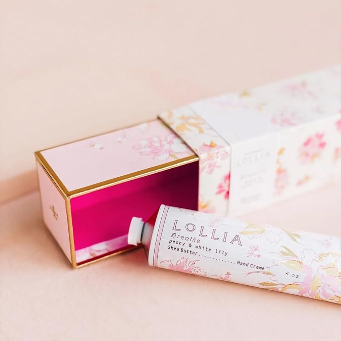 LOLLIA Handcreme, 4 oz Breath Scented Hand Cream for Women, Moisturizing Hand Lotion for Dry Hands, Shea Butter & Cocoa Butter, Quick Absorbing Lotion