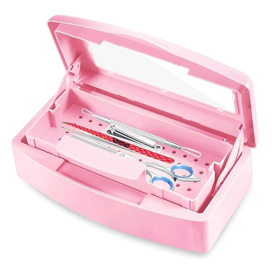 Sterilizer for Nail Tools,Shmian Plastic Soaking Cleaning Sterilization Tray for Tweezers Manicure,Barber,Nail Salon,Clipper Cleaner