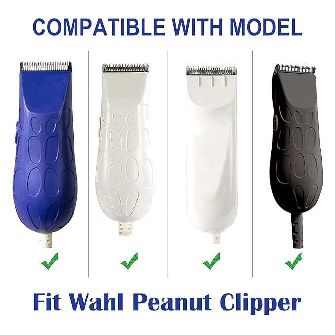 Professional Peanut Snap On Replacement Blades Compatible with Wahl Peanut Hair Clipper #2068-300, 4 Packs (White)