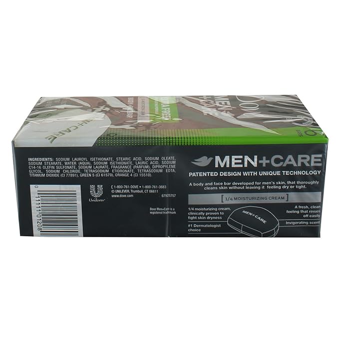 Dove Men+Care Body & Face Bars, Extra Fresh, 4.25 oz bars, 6 ea (Pack of 3)